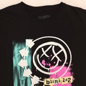 Blink 182 Band Short Sleeve Casual Graphic T-Shirt Adult Mens Size L Black